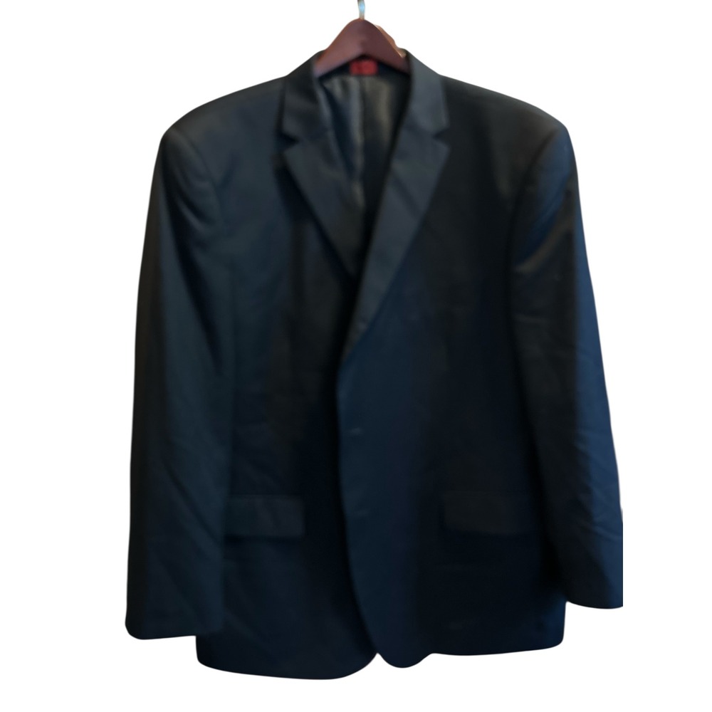Linea Uomo Men's 50R Regular Black 100%‎ Wool Classic Fit Blazer Jacket